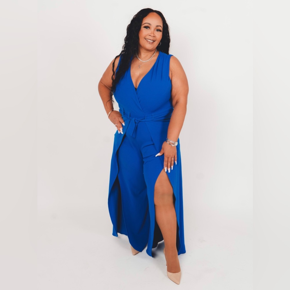 Ladies Royal Blue Jumpsuit you will absolutely love this outfit! Wore once